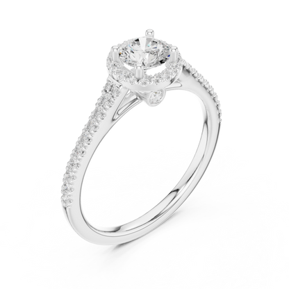 Round Halo Lab Grown Diamond Ring