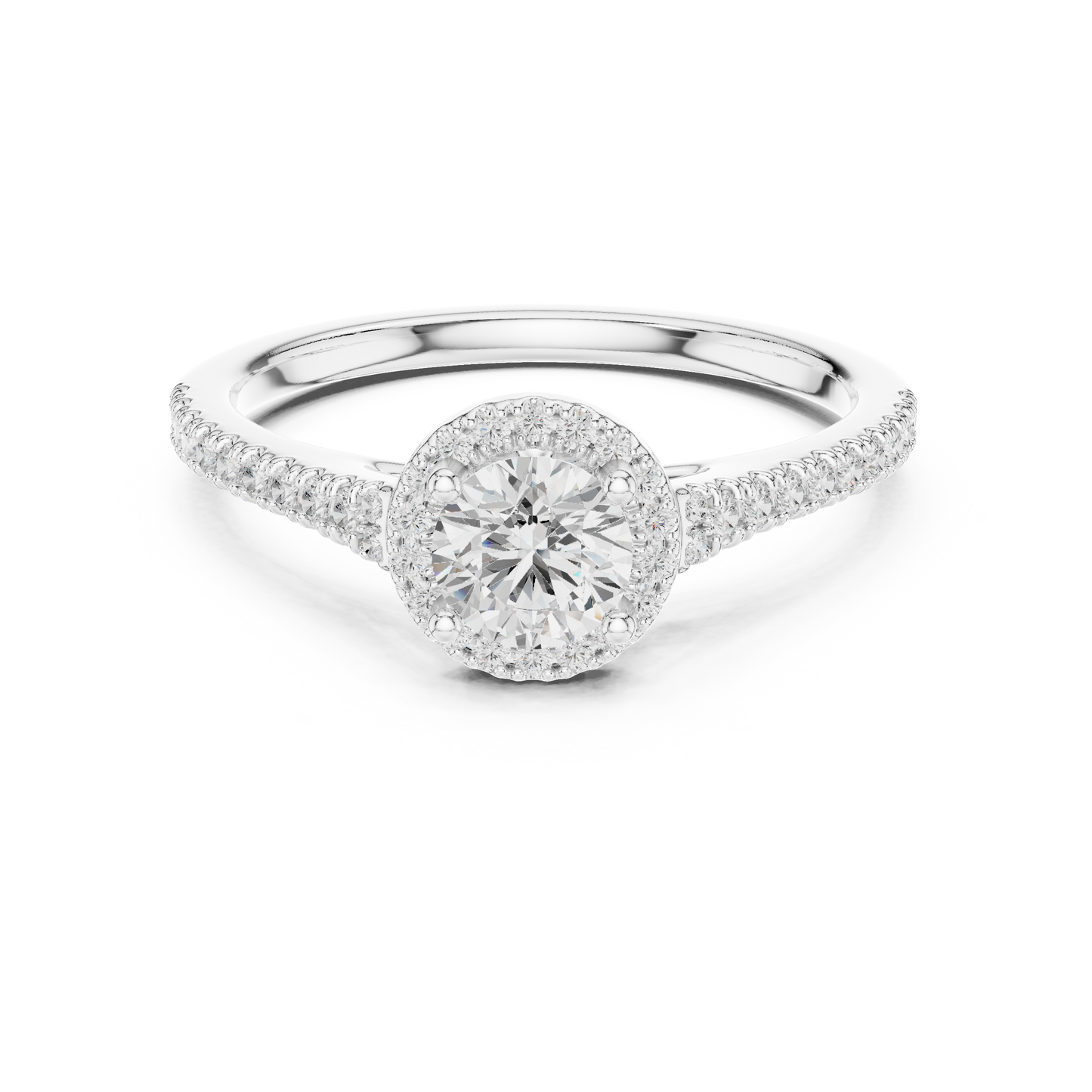 Round Halo Lab Grown Diamond Ring