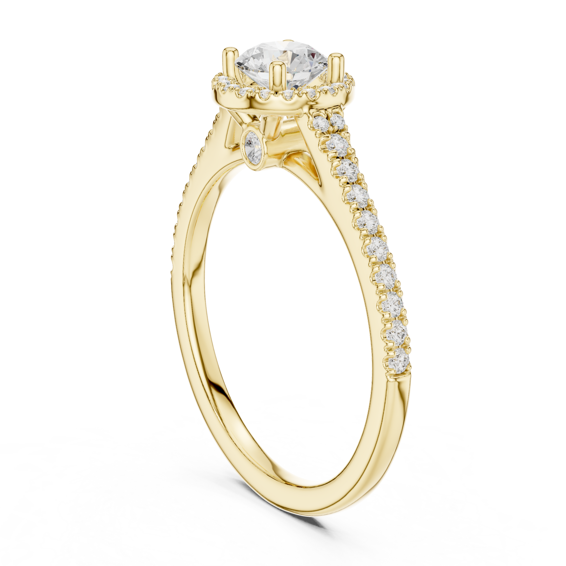 Round Halo Lab Grown Diamond Ring