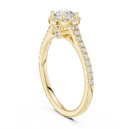 Round Halo Lab Grown Diamond Ring