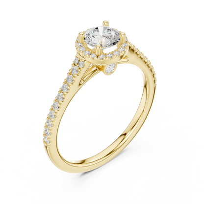 Round Halo Lab Grown Diamond Ring