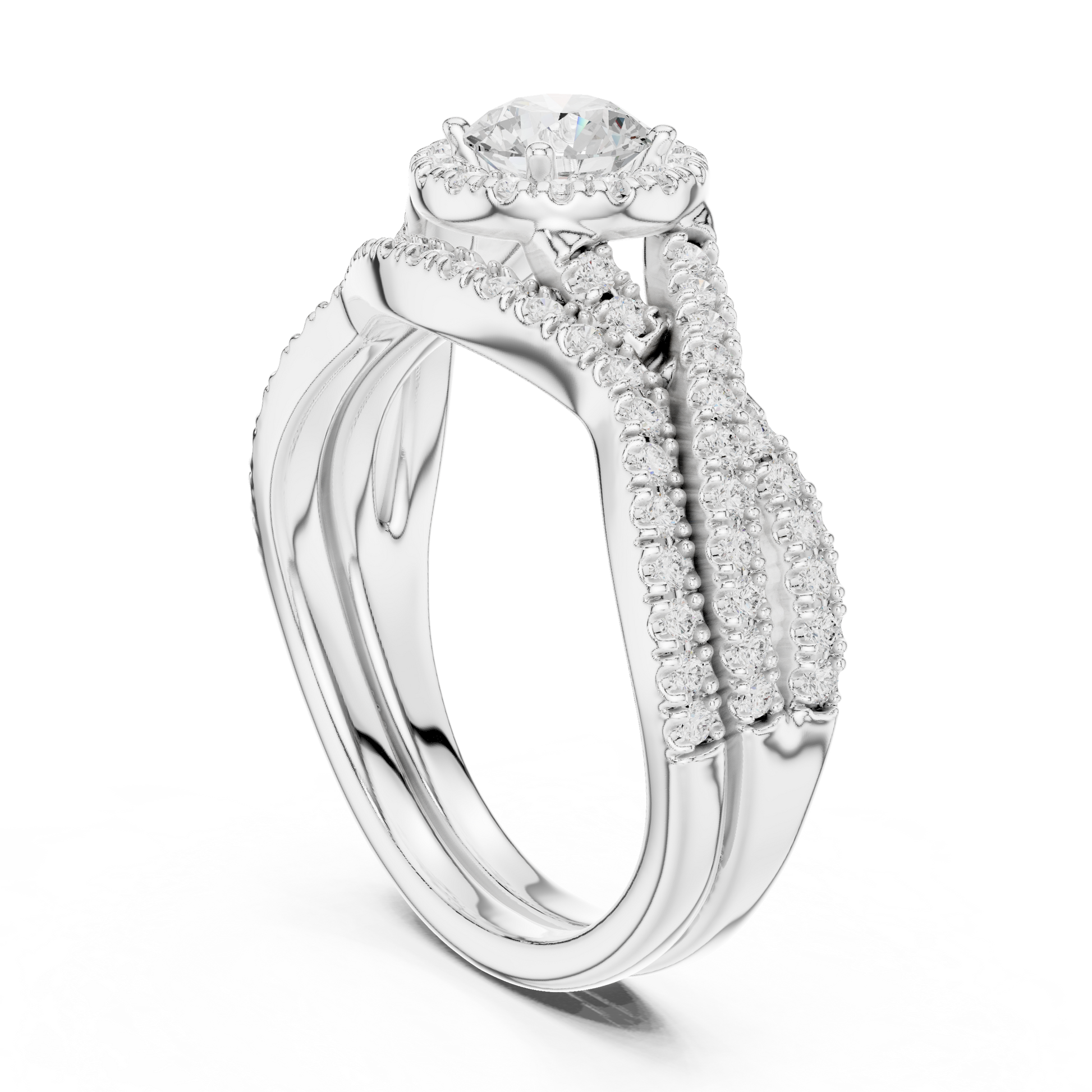 Emerald Solitaire Lab Grown Diamond Ring