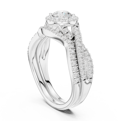 Emerald Solitaire Lab Grown Diamond Ring