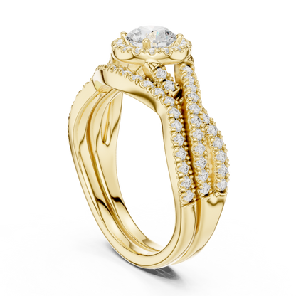Emerald Solitaire Lab Grown Diamond Ring