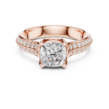 Round Side Stone Lab Grown Diamond Ring