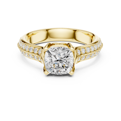 Round Side Stone Lab Grown Diamond Ring