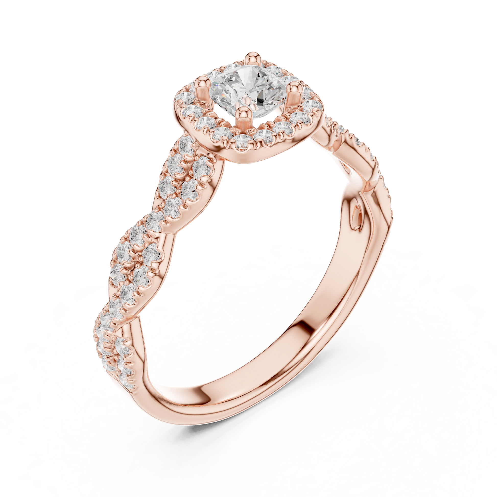 Round Halo Lab Grown Diamond Ring