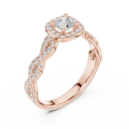 Round Halo Lab Grown Diamond Ring