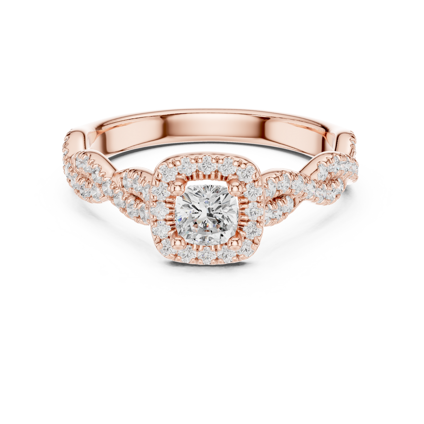 Round Halo Lab Grown Diamond Ring