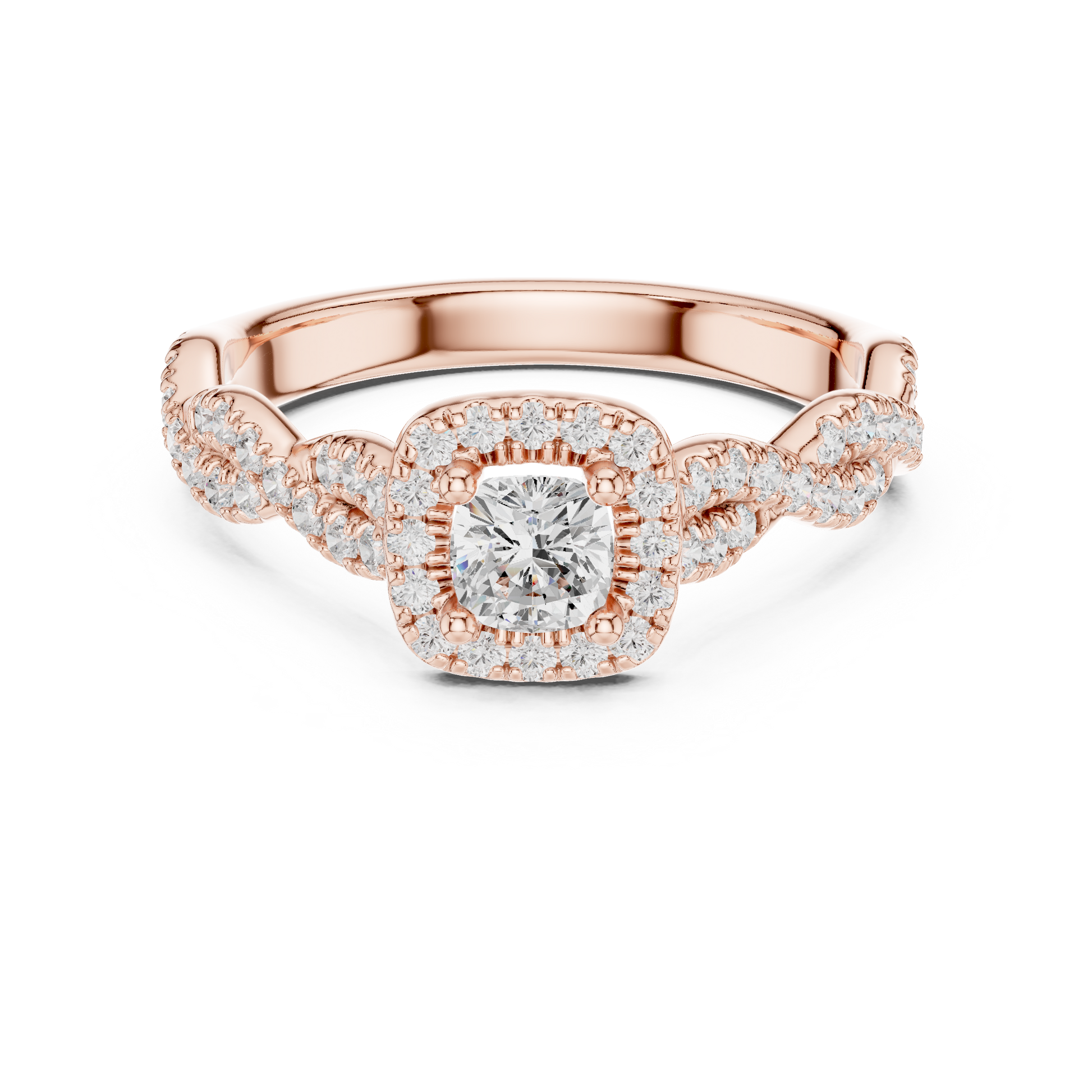 Round Halo Lab Grown Diamond Ring