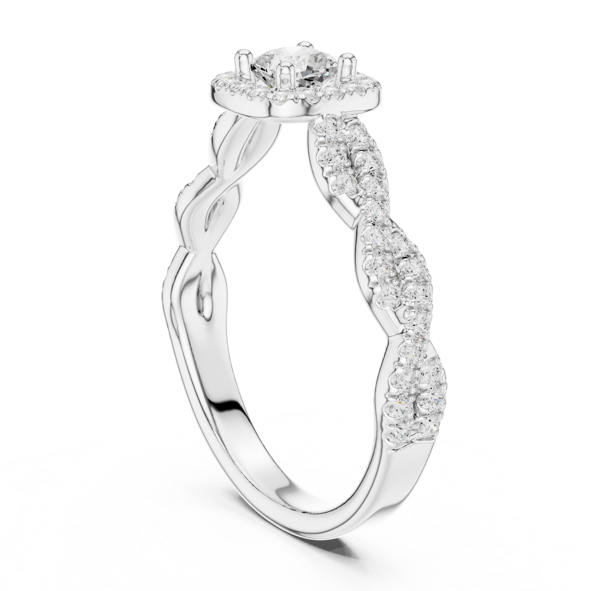 Round Halo Lab Grown Diamond Ring