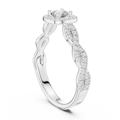 Round Halo Lab Grown Diamond Ring