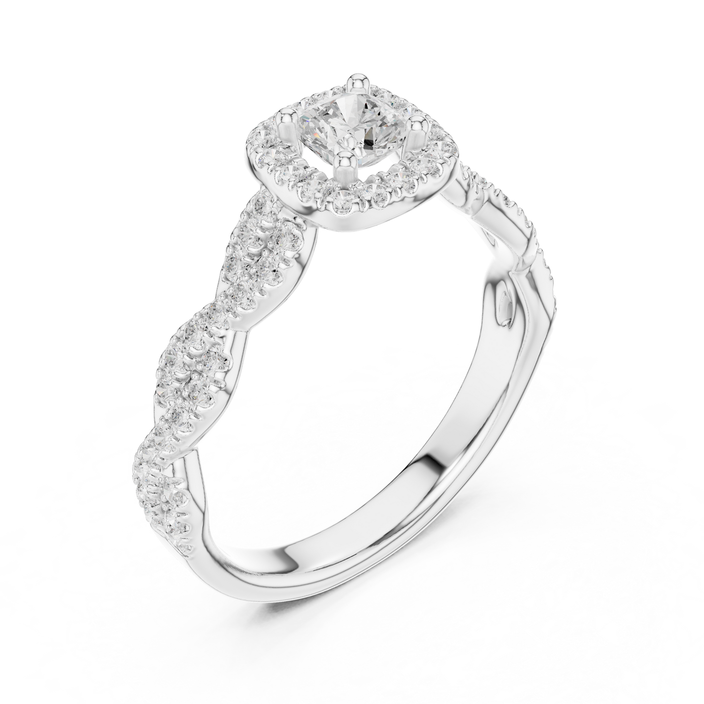 Round Halo Lab Grown Diamond Ring