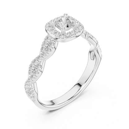 Round Halo Lab Grown Diamond Ring