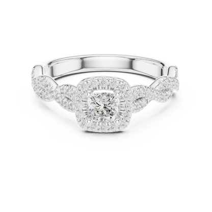 Round Halo Lab Grown Diamond Ring