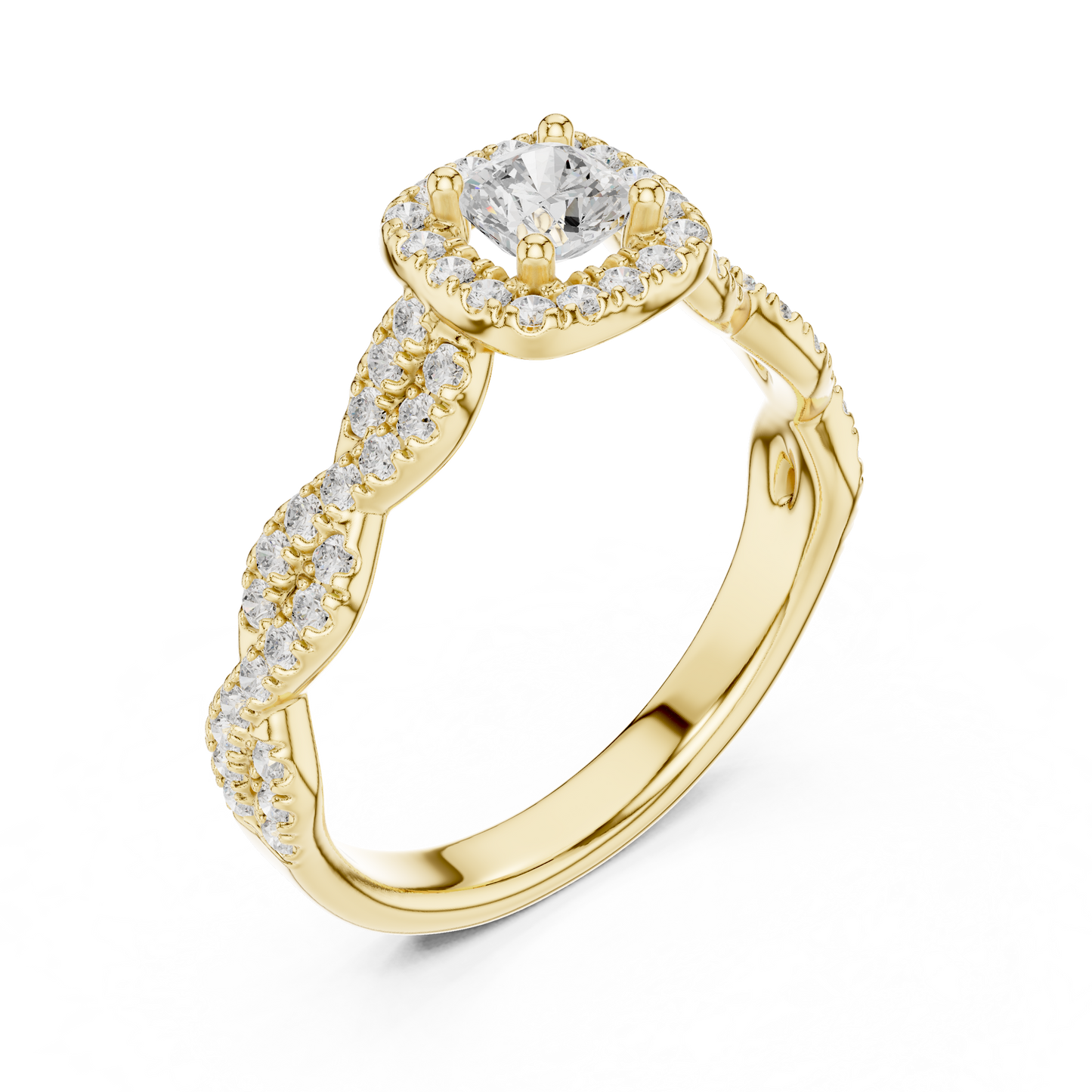 Round Halo Lab Grown Diamond Ring