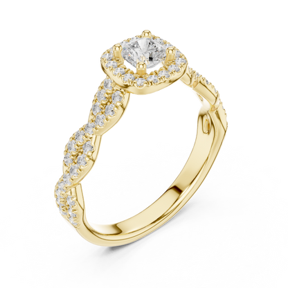 Round Halo Lab Grown Diamond Ring