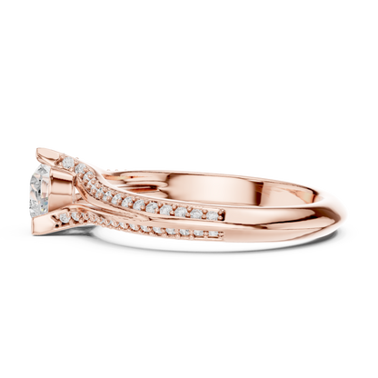 Round Side Stone Lab Grown Diamond Ring