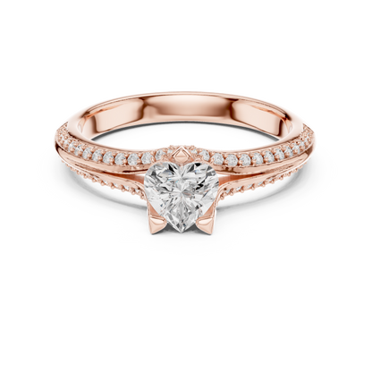 Round Side Stone Lab Grown Diamond Ring