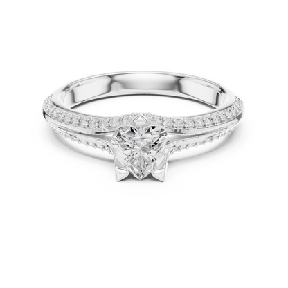 Round Side Stone Lab Grown Diamond Ring