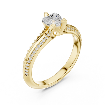 Round Side Stone Lab Grown Diamond Ring