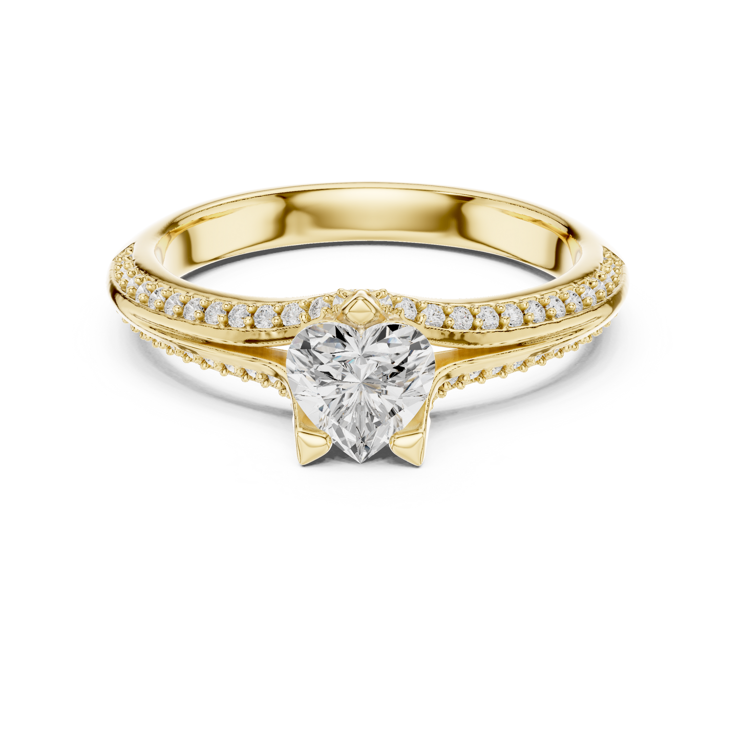 Round Side Stone Lab Grown Diamond Ring