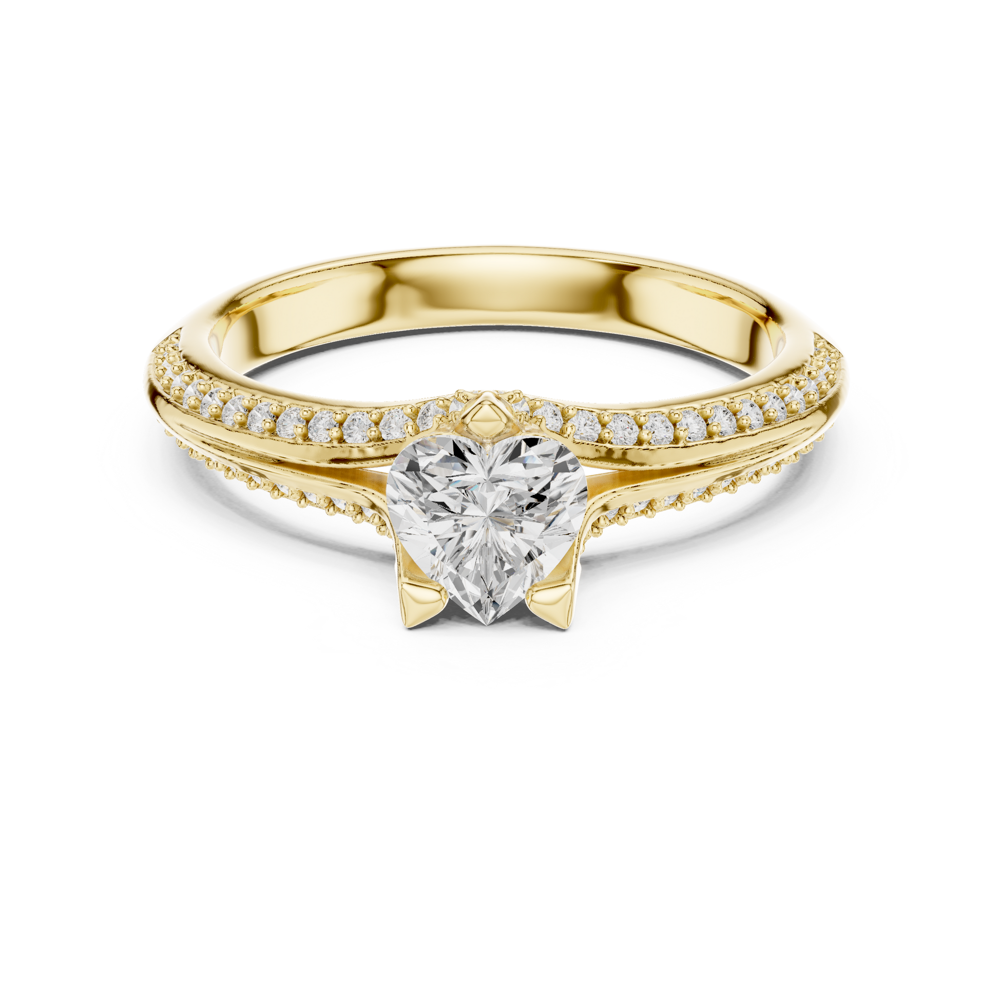 Round Side Stone Lab Grown Diamond Ring