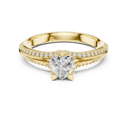 Round Side Stone Lab Grown Diamond Ring
