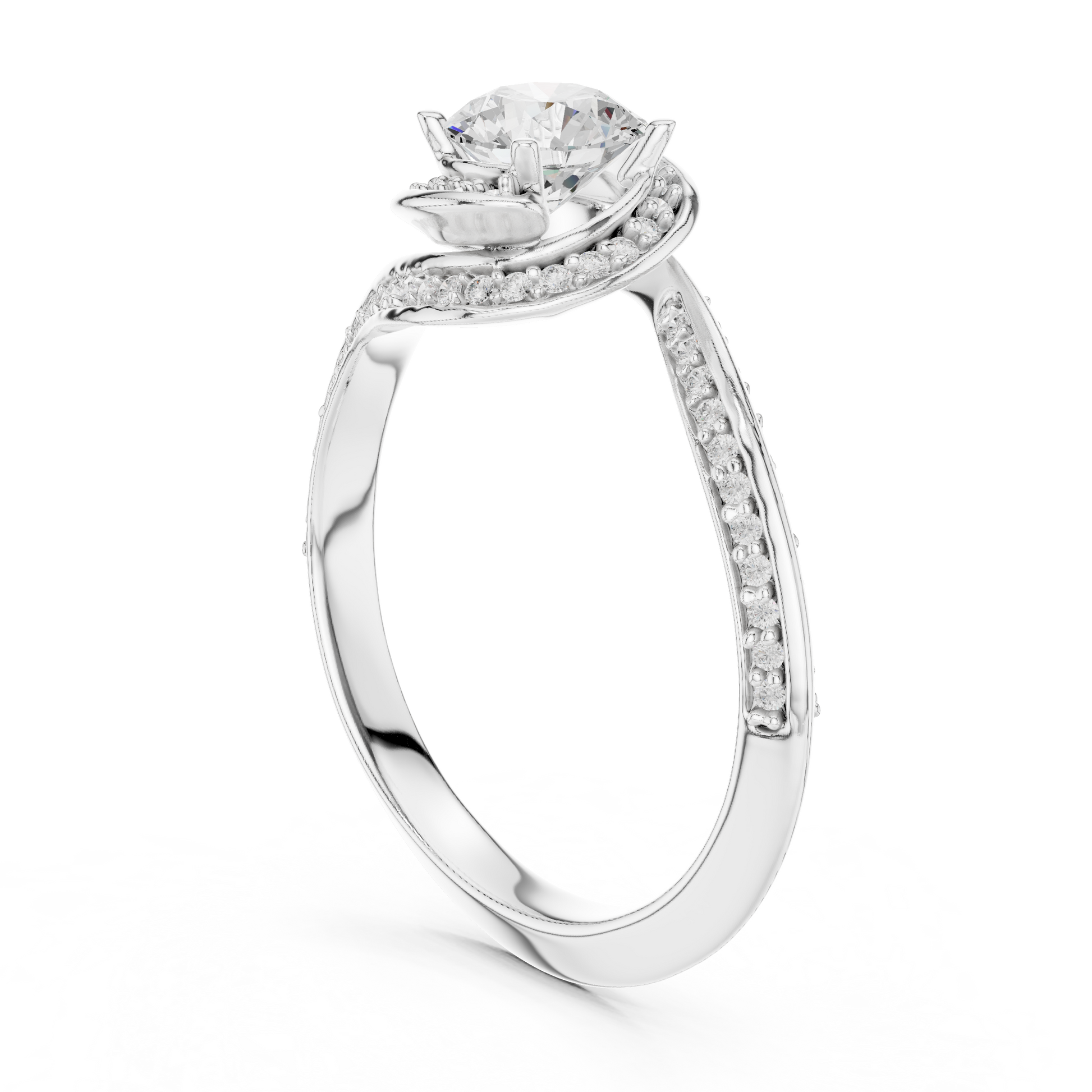 Round Halo Lab Grown Diamond Ring