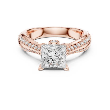 Round Side Stone Lab Grown Diamond Ring