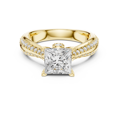 Round Side Stone Lab Grown Diamond Ring