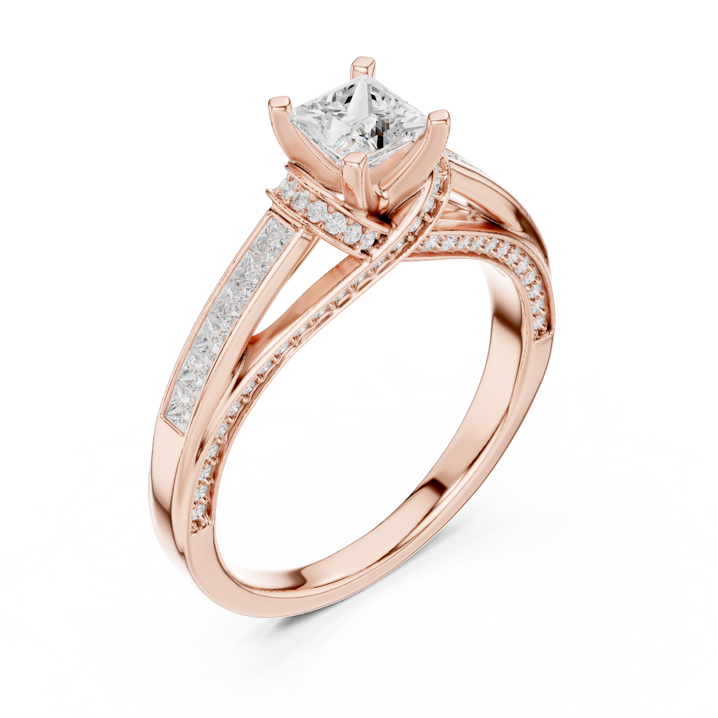 Mixed Shape Lab Grown Diamond Halo Ring