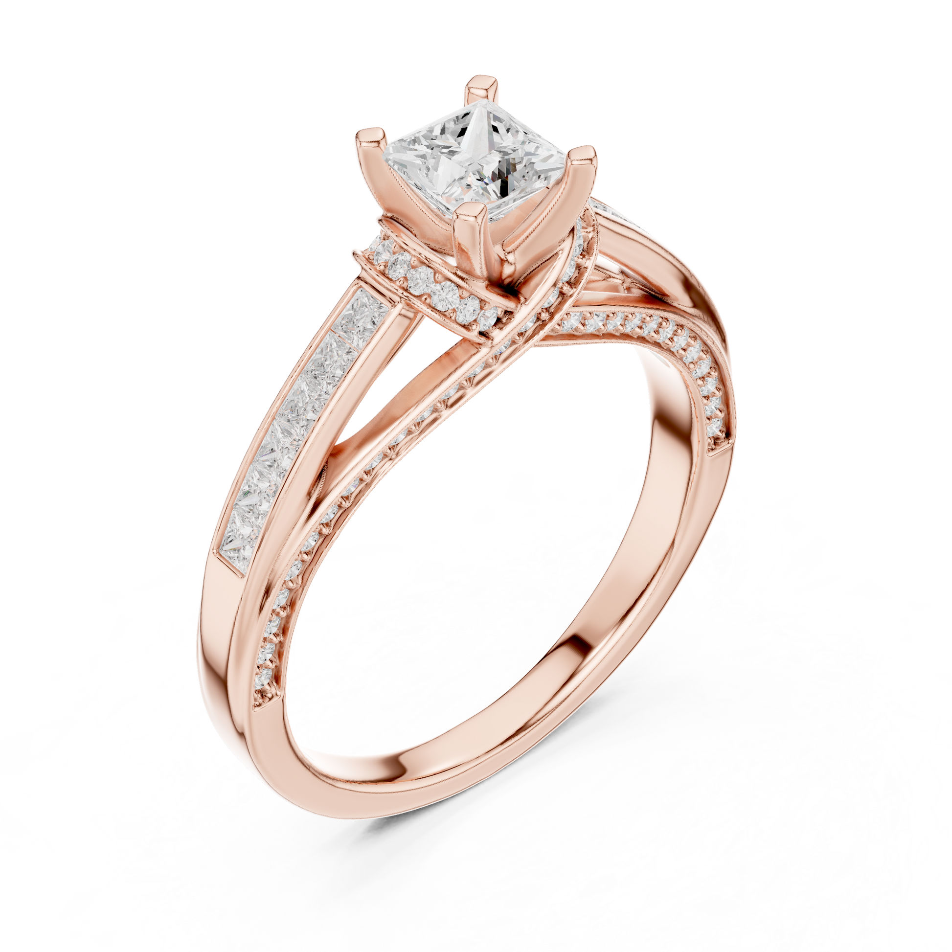 Mixed Shape Lab Grown Diamond Halo Ring