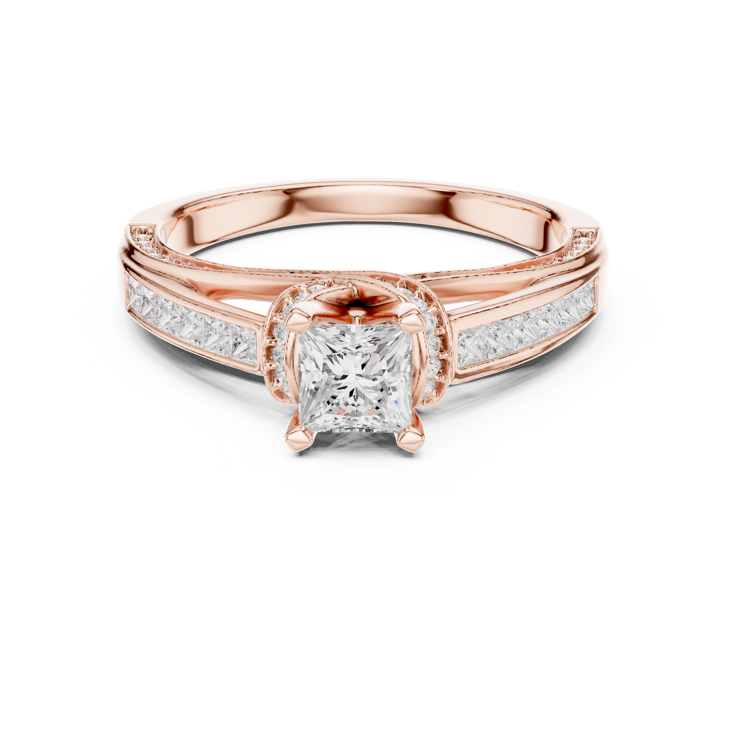 Mixed Shape Lab Grown Diamond Halo Ring