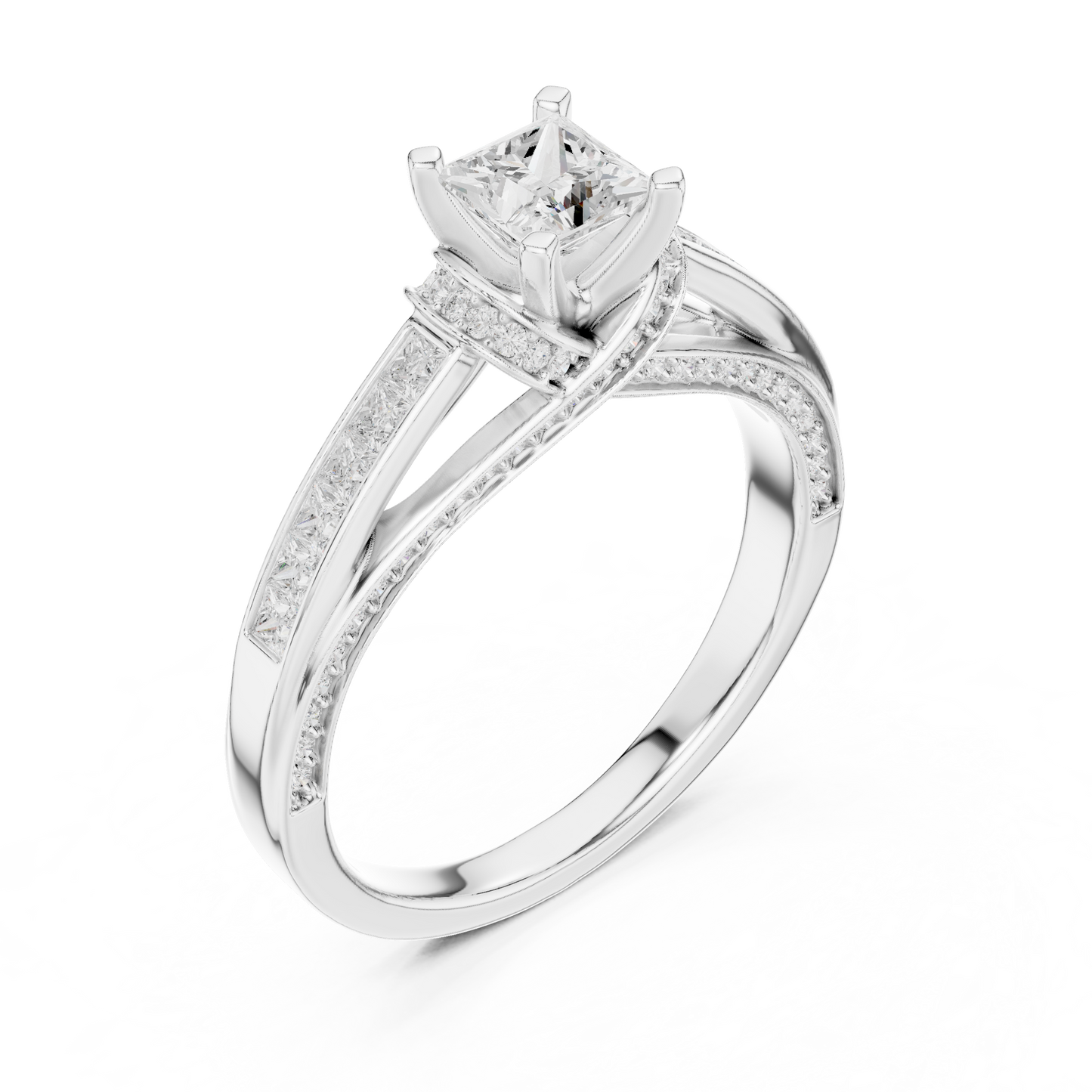 Mixed Shape Lab Grown Diamond Halo Ring
