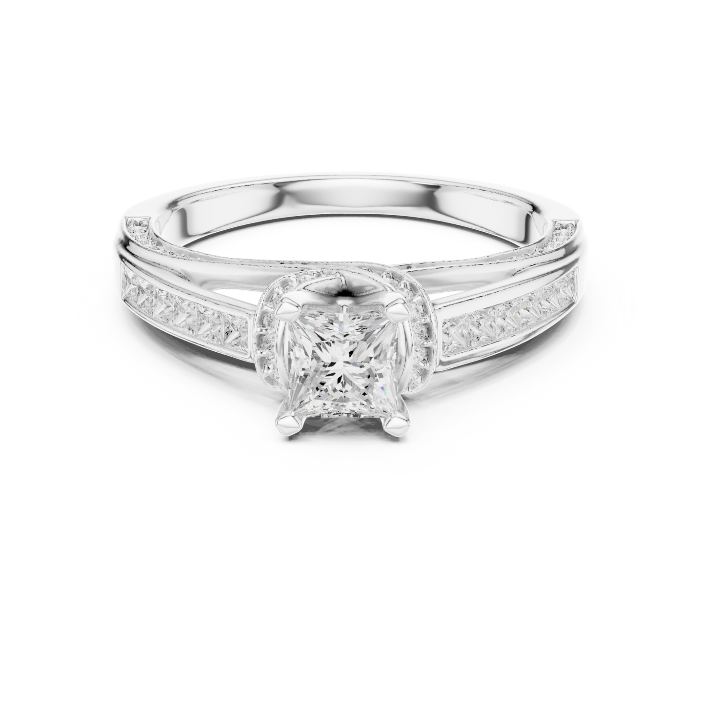 Mixed Shape Lab Grown Diamond Halo Ring