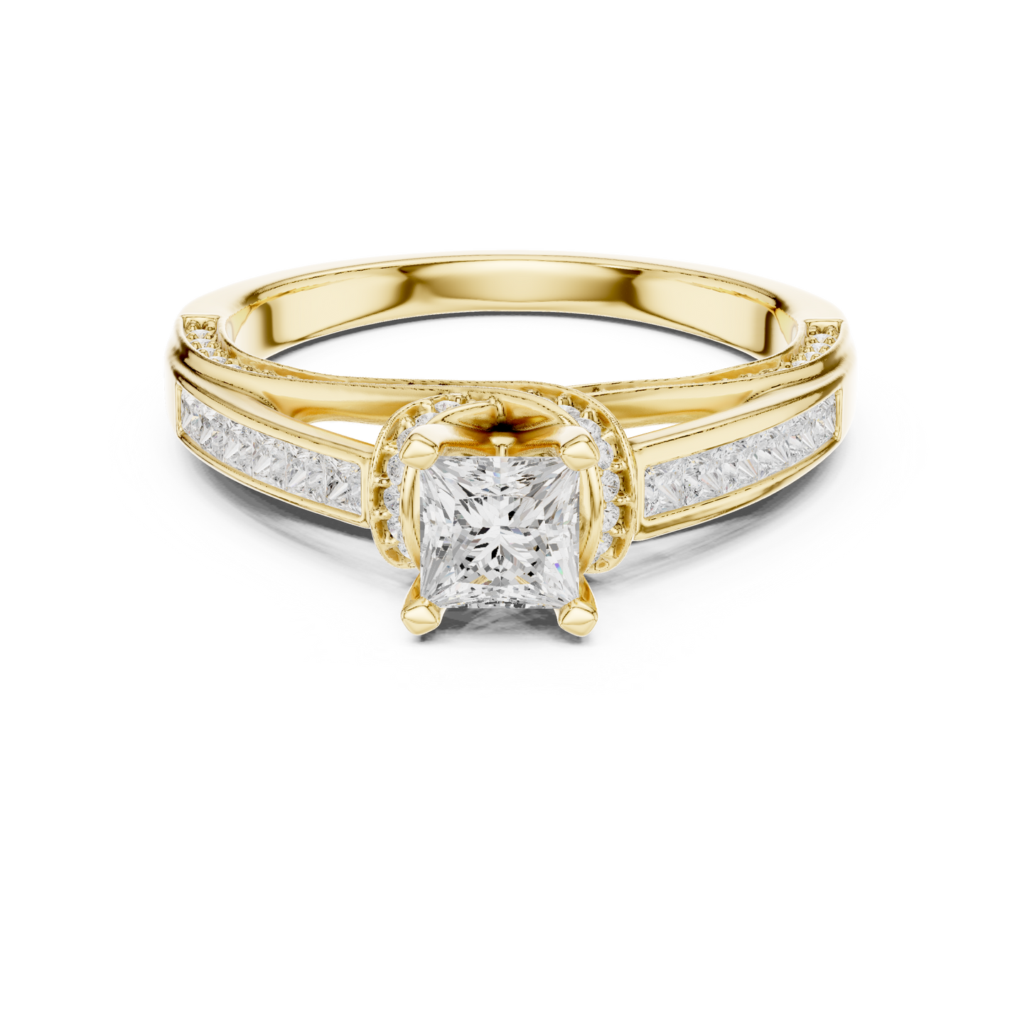 Mixed Shape Lab Grown Diamond Halo Ring