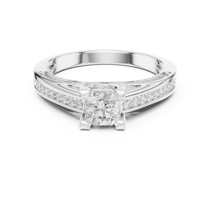Round Halo Lab Grown Diamond Ring