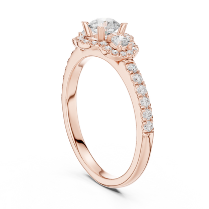 Round Halo Lab Grown Diamond Ring