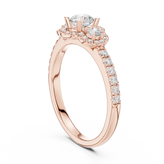 Round Halo Lab Grown Diamond Ring