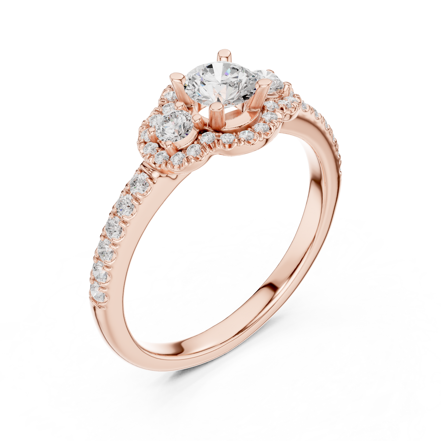 Round Halo Lab Grown Diamond Ring