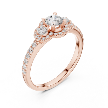 Round Halo Lab Grown Diamond Ring