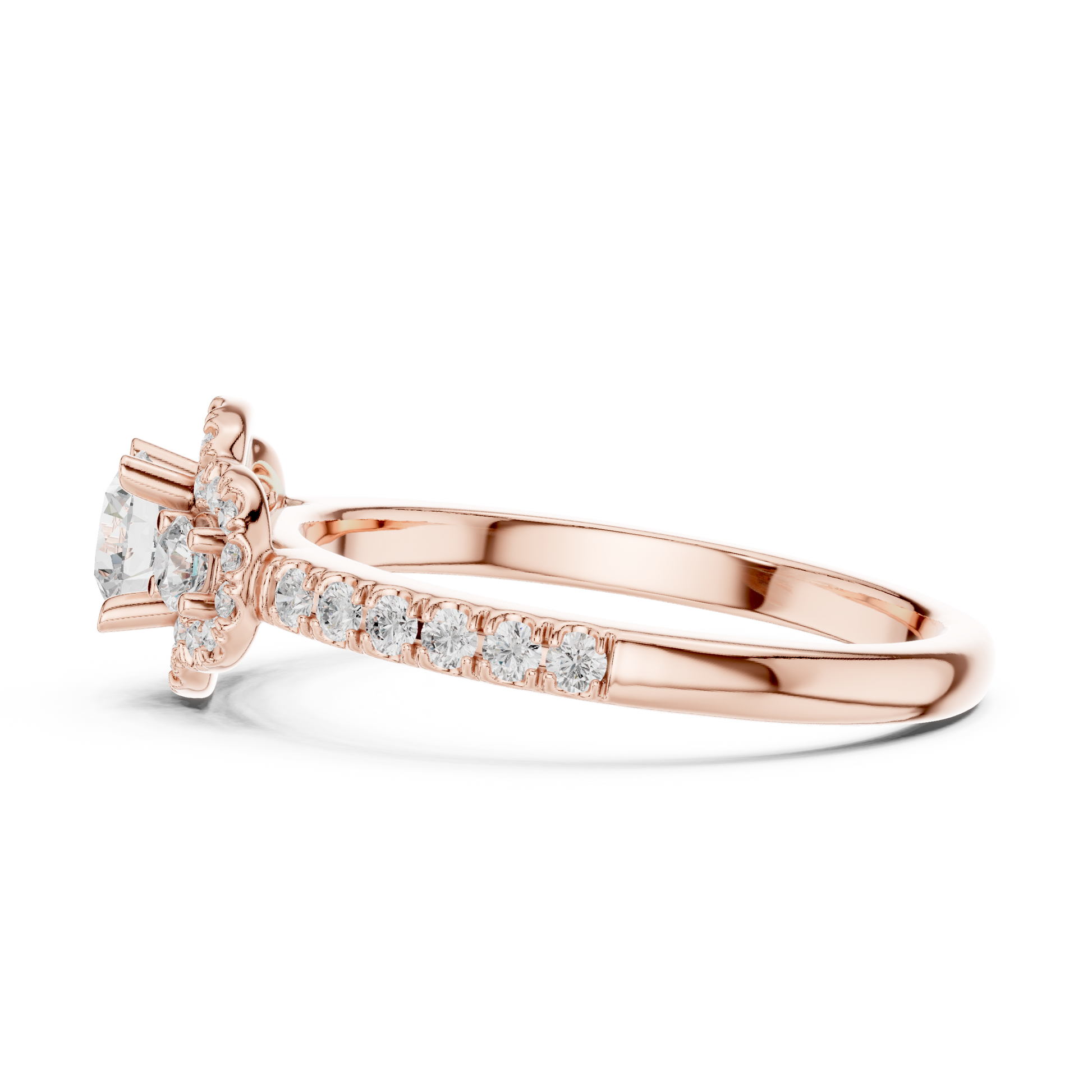 Round Halo Lab Grown Diamond Ring