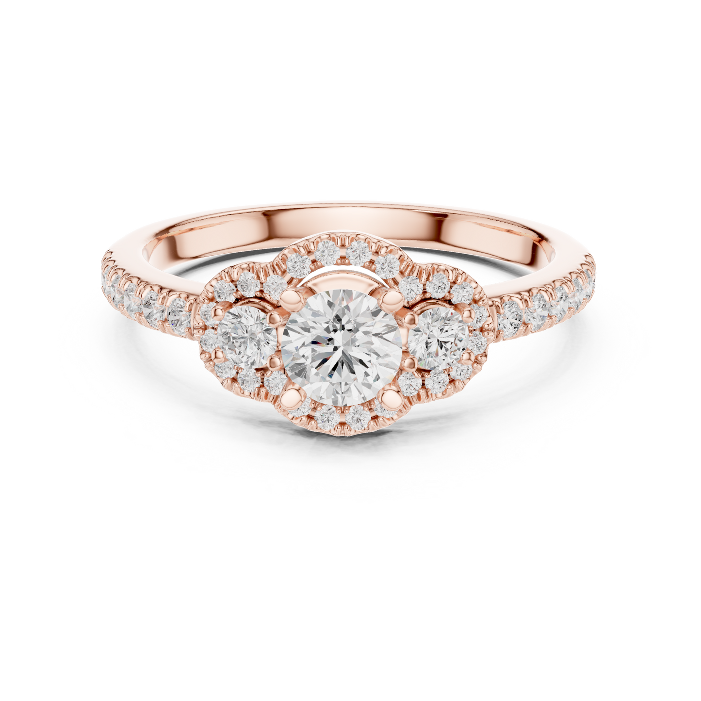 Round Halo Lab Grown Diamond Ring