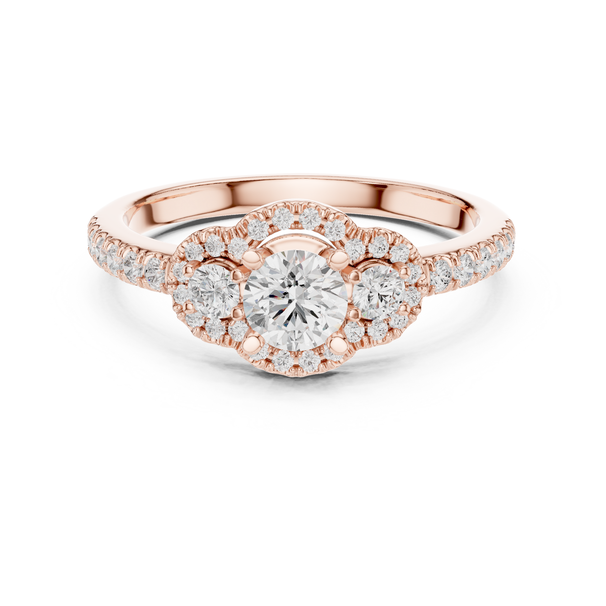 Round Halo Lab Grown Diamond Ring