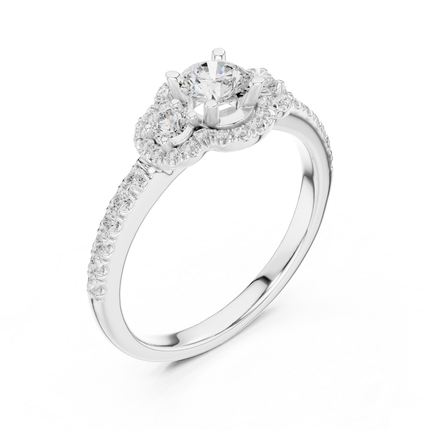 Round Halo Lab Grown Diamond Ring