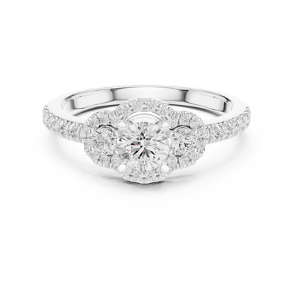 Round Halo Lab Grown Diamond Ring