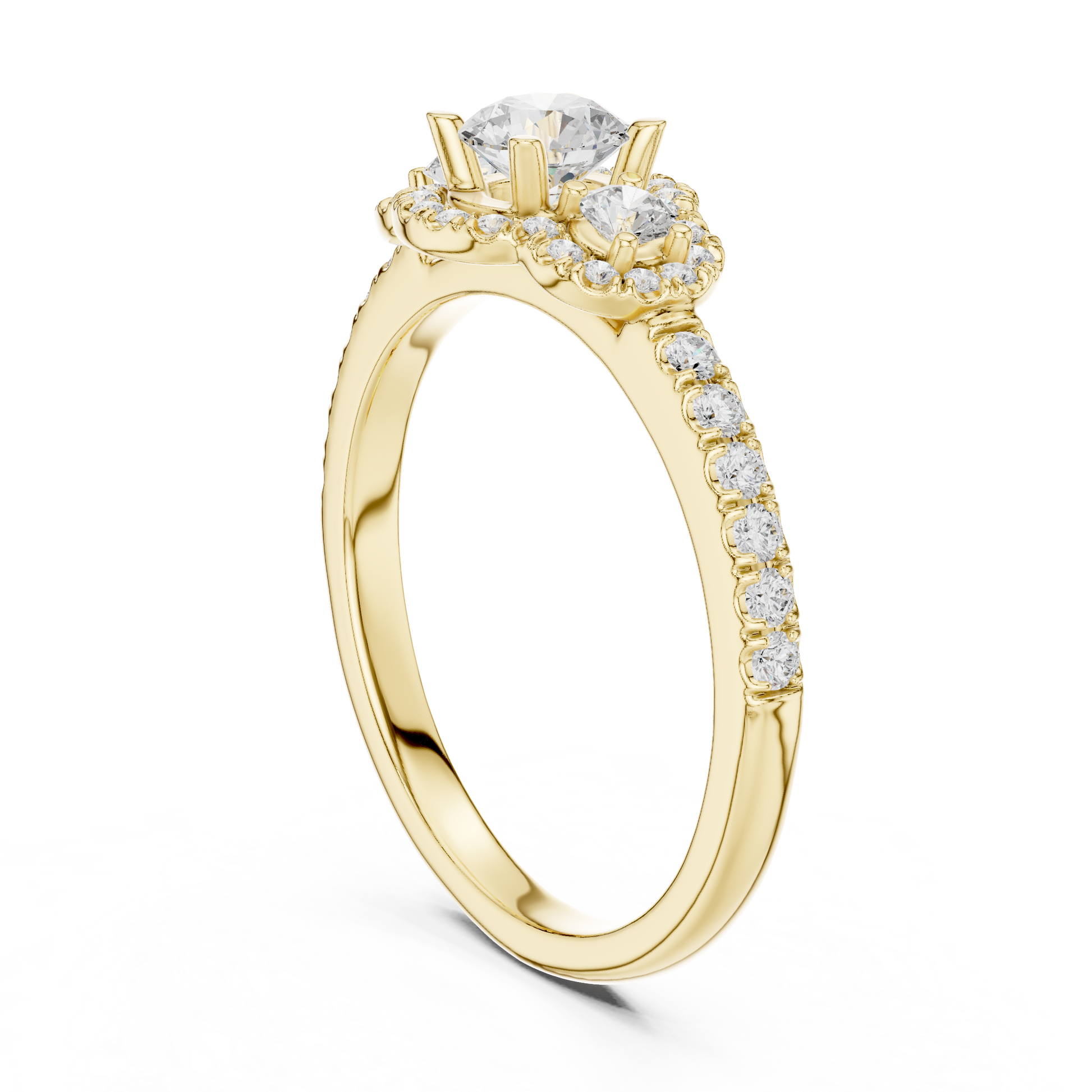 Round Halo Lab Grown Diamond Ring