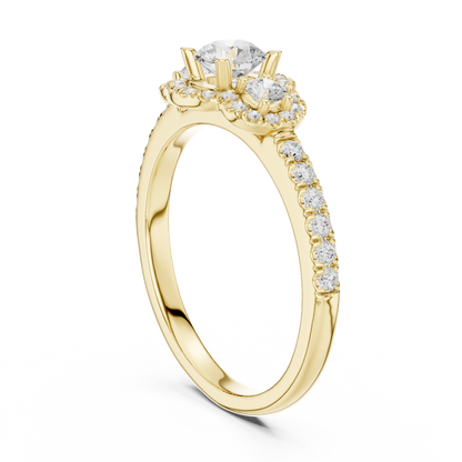 Round Halo Lab Grown Diamond Ring