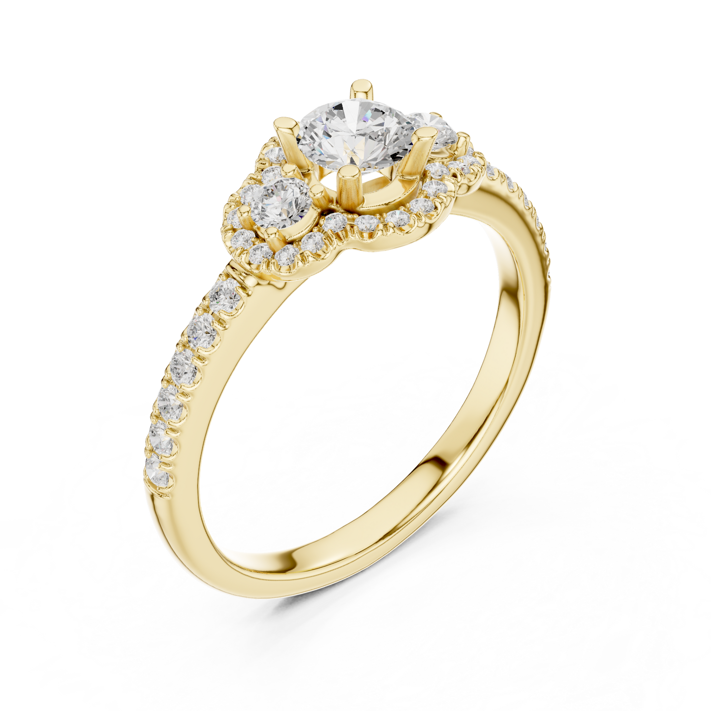 Round Halo Lab Grown Diamond Ring